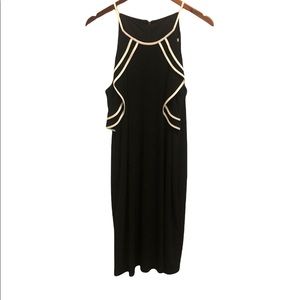 Calvin Klein black sheath dress with white detailing size large